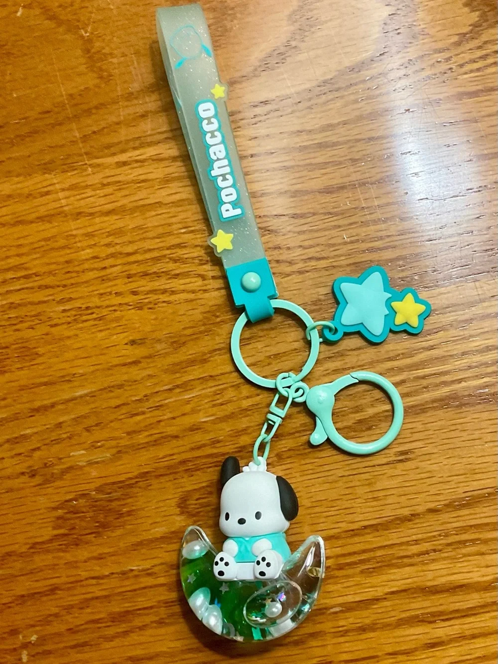Sanrio Pochacco, Kuromi, and Cinnamoroll mint black aqua Keychain Trio